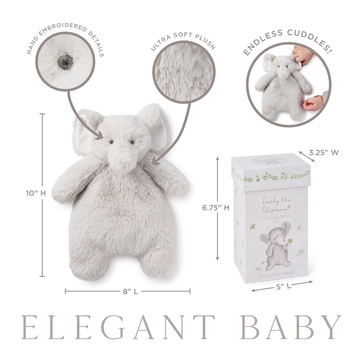 Cobertor de Segurança de Pelúcia Lucky the Elephant Snuggler com Caixa de Presente