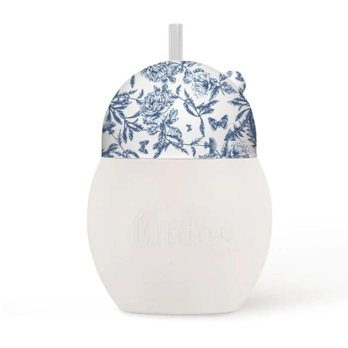 Copo Com Canudo Élhée Tartine et Chocolat Toile de Jouy Blue 240ml - 9M+ on Luna Baby Store Miami