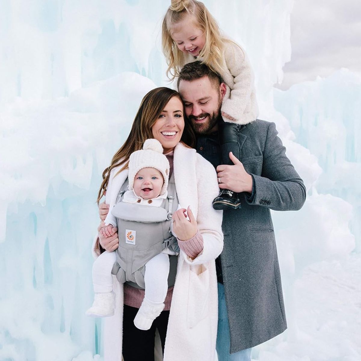 Canguru Infantil Ergobaby 4 Posições Omni Breeze - Pérola Cinza