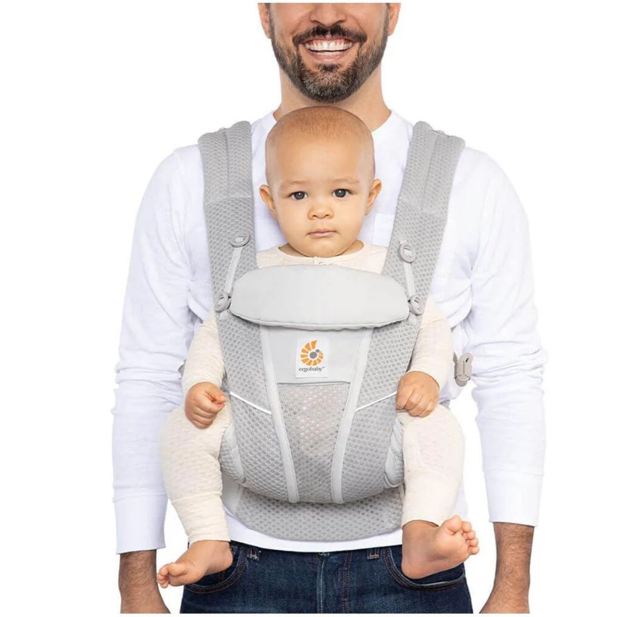 Canguru Infantil Ergobaby 4 Posições Omni Breeze - Pérola Cinza