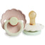 Mushie FRIGG Daisy Night Glow Natural Rubber Pacifier 2-Pack - Blush/Cream 6-18M on Luna Baby Store Miami