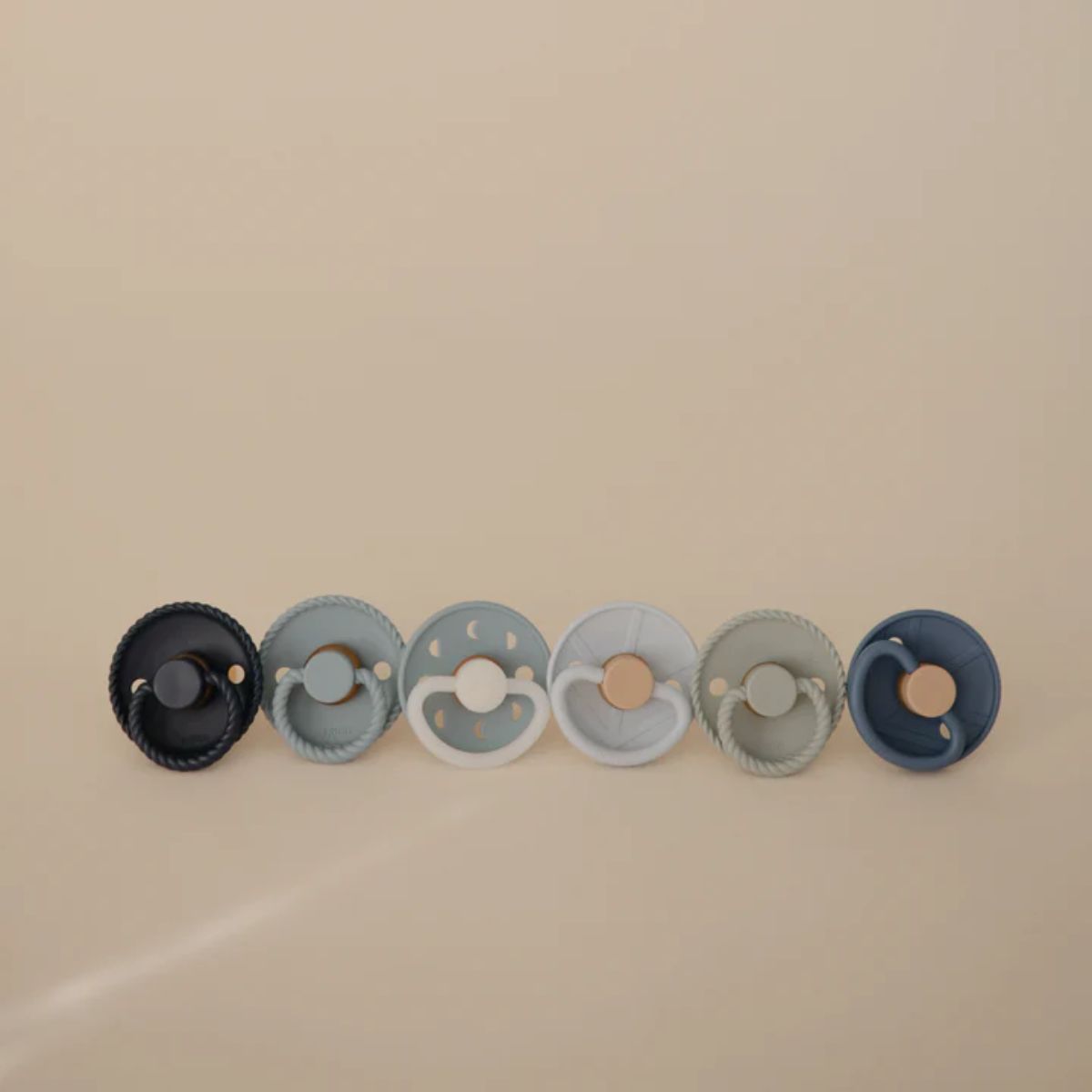 Mushie FRIGG Endless Sea Silicone Rubber Pacifier 6 Pack - 0-6M