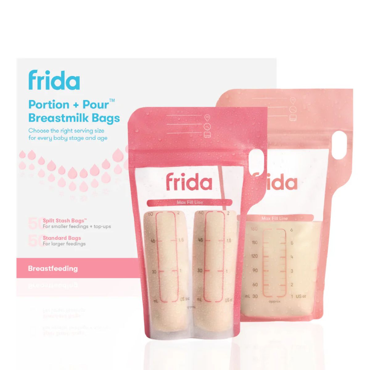 Kit Saco Para Armazenamento de Leite Materno Frida Mom - 100 Unidades