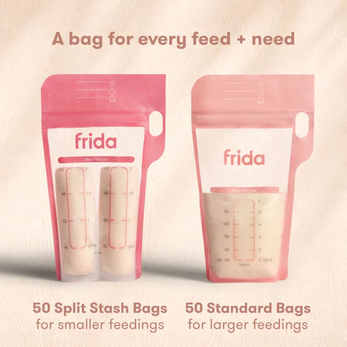 Kit Saco Para Armazenamento de Leite Materno Frida Mom - 100 Unidades