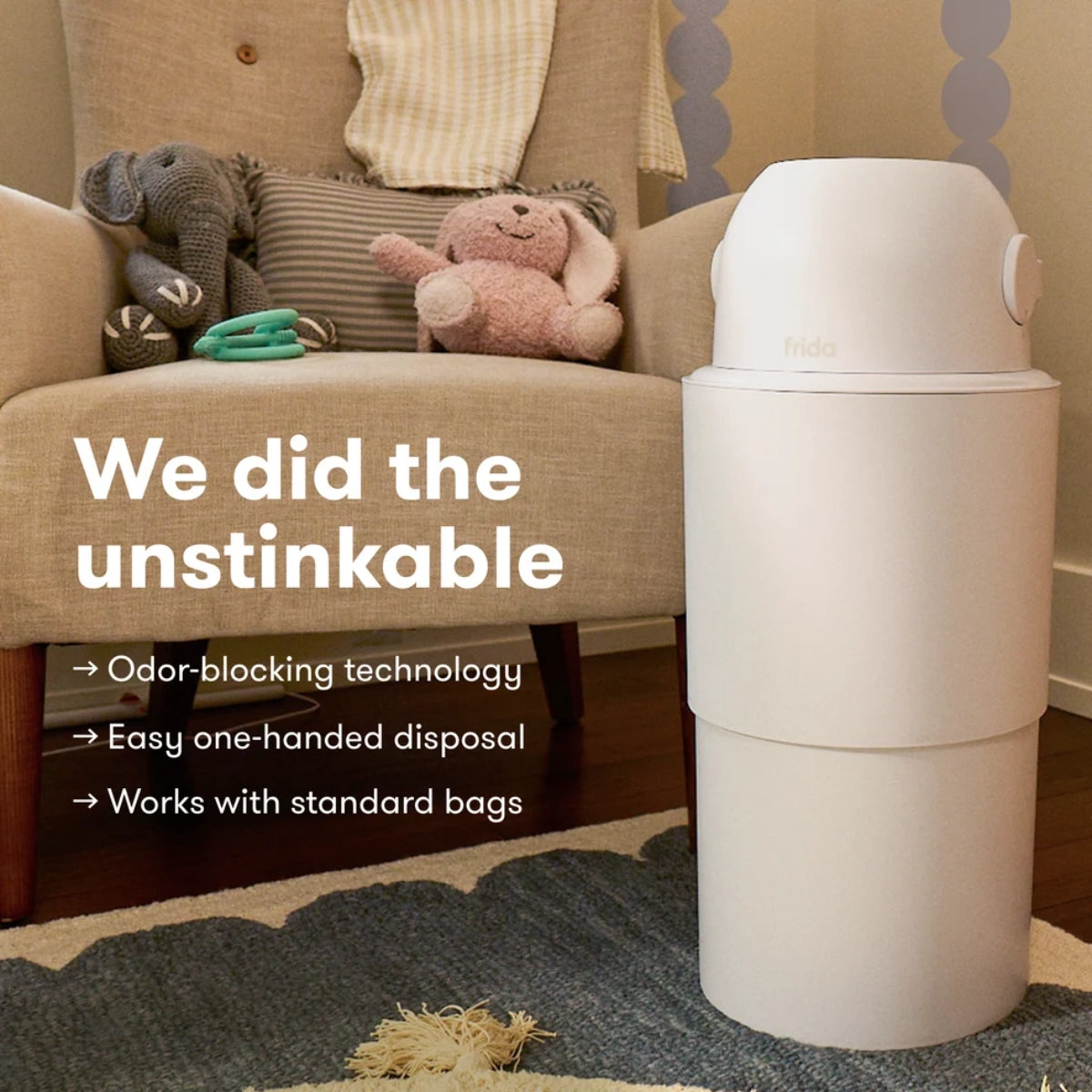 Fridababy Odor-Blocking Diaper Pail on Luna Baby Store Miami