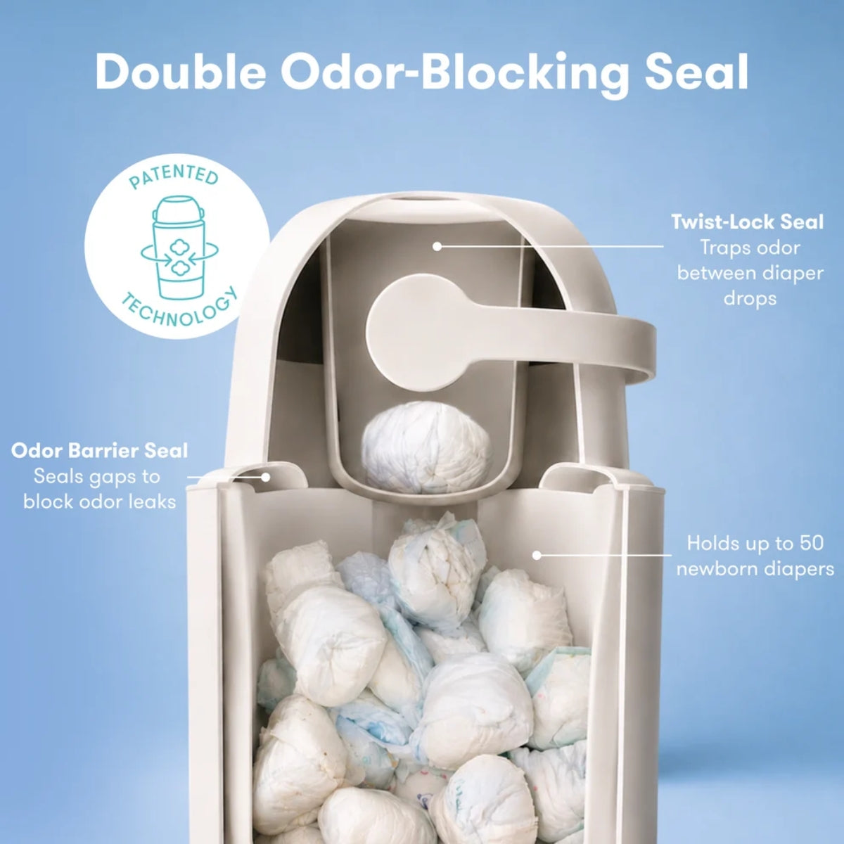 Fridababy Odor-Blocking Diaper Pail on Luna Baby Store Miami