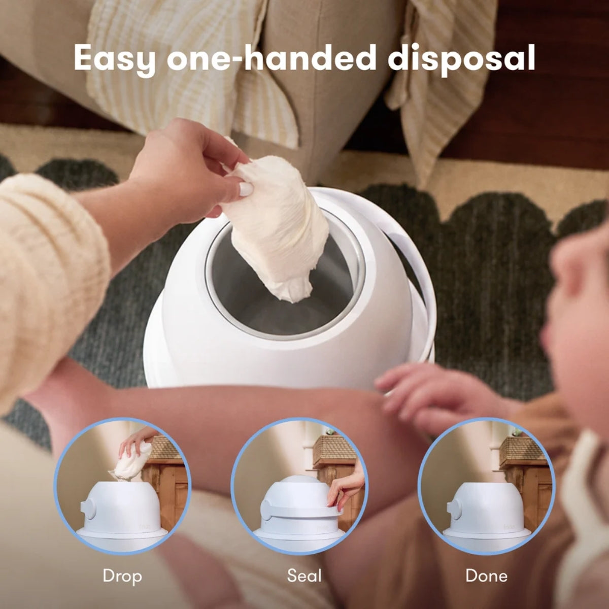 Fridababy Odor-Blocking Diaper Pail on Luna Baby Store Miami