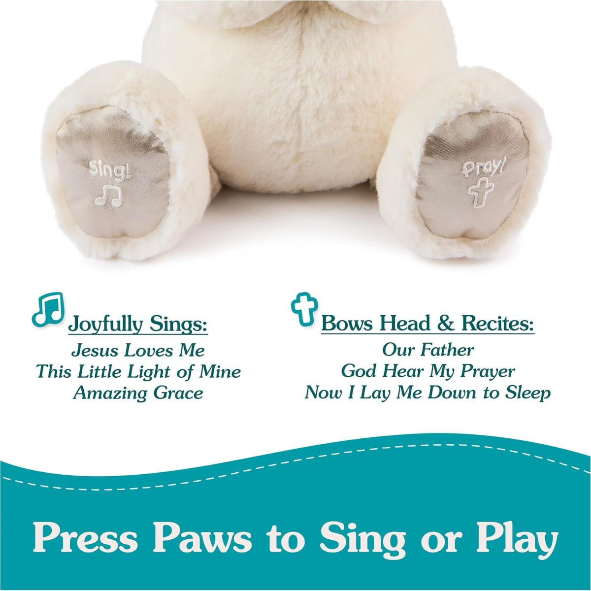 GUND Animated Goodnight Prayer Bear Plush Teddy Bear 11" on Luna Baby Store Miami