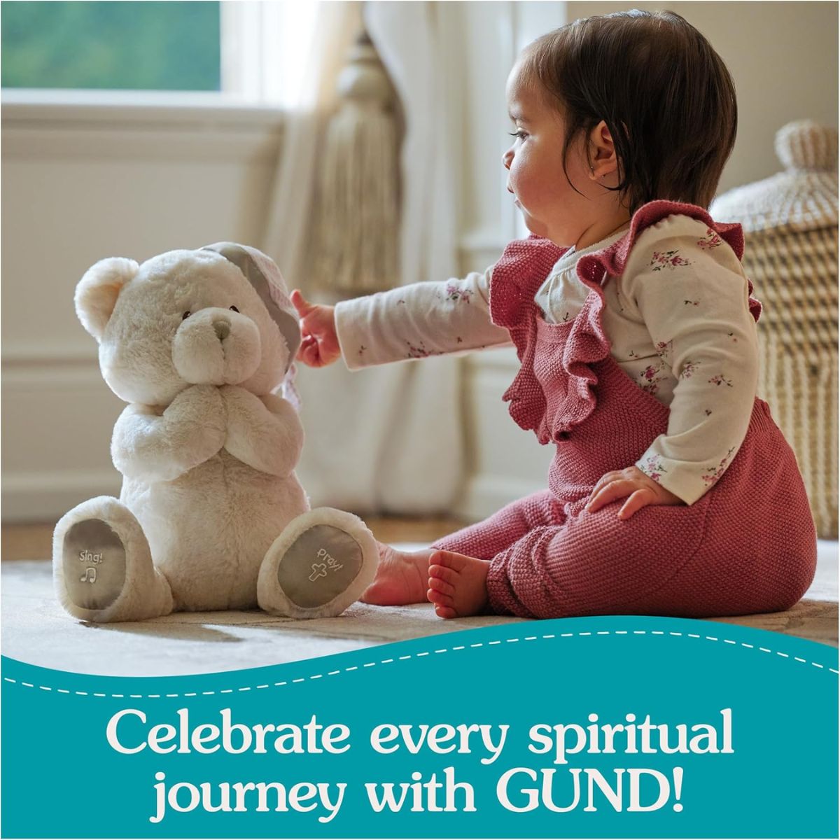 GUND Animated Goodnight Prayer Bear Plush Teddy Bear 11" on Luna Baby Store Miami