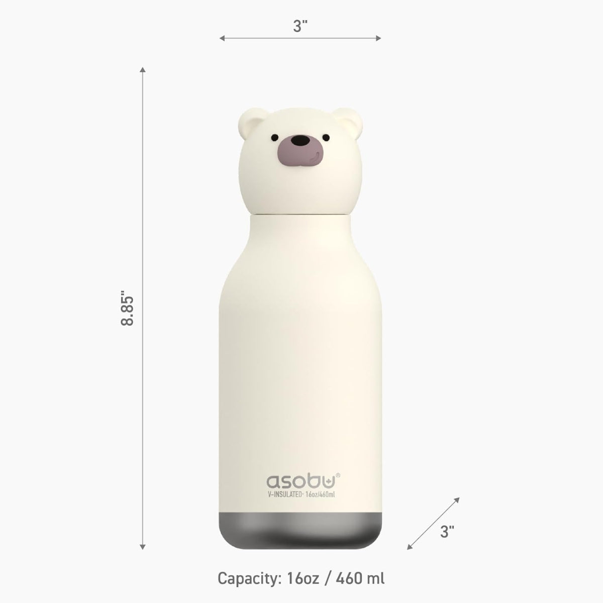 Asobu - Stainless Steel Bottle Silicone Head Bear