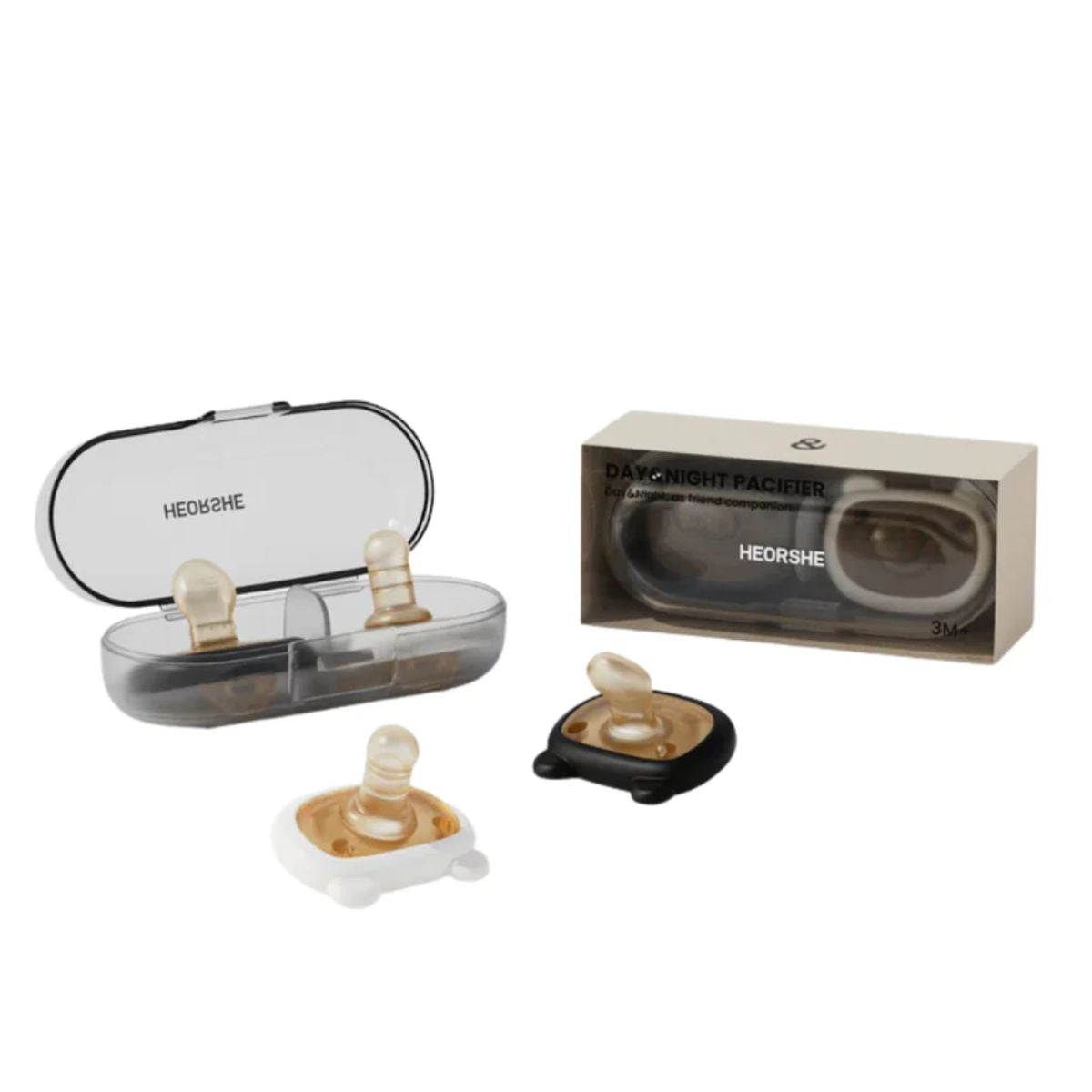 Kit de Chupetas HEORSHE Dia & Noite 3M+ on Luna Baby Store Miami