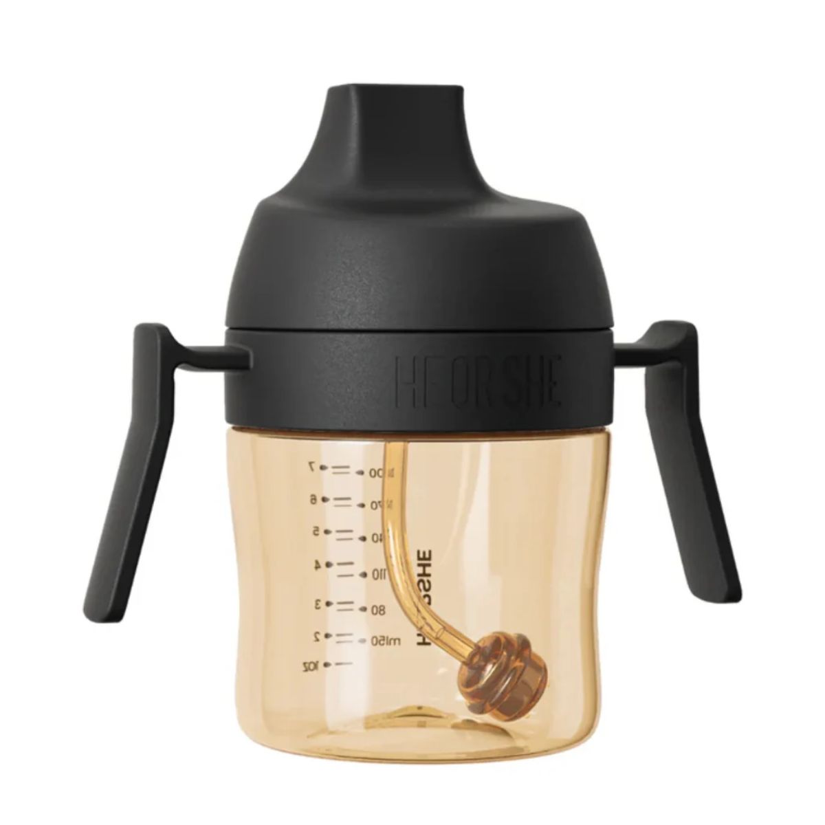 Copo de Treinamento Infantil com Canudo HEORSHE 210ML 6M+ Black