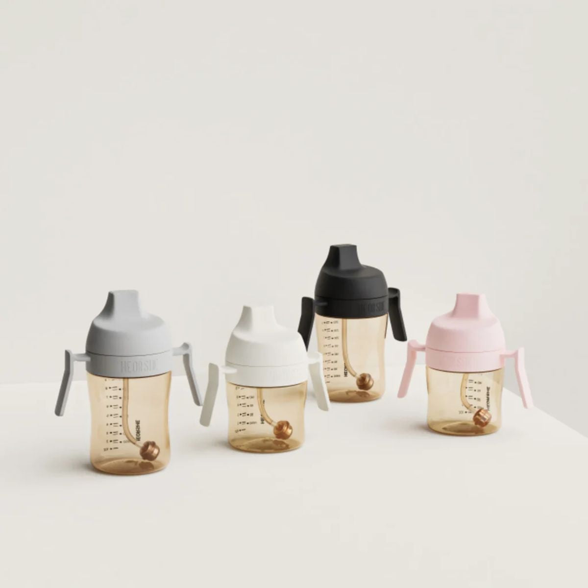 Copo de Treinamento Infantil com Canudo HEORSHE 210ML 6M+ Black on Luna Baby Store Miami