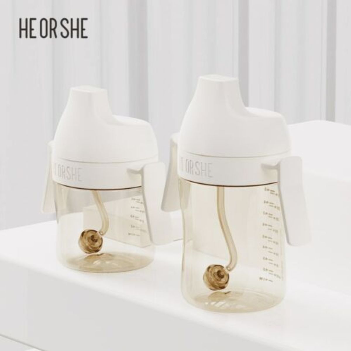 Copo de Treinamento Infantil com Canudo HEORSHE 210ML 6M+ White