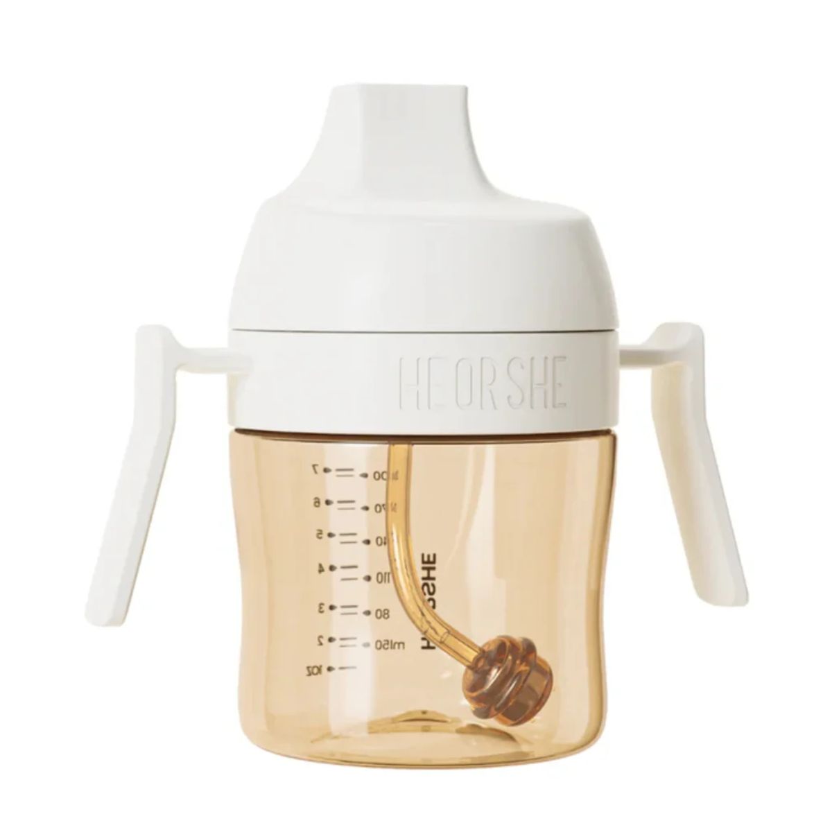 Copo de Treinamento Infantil com Canudo HEORSHE 210ML 6M+ White