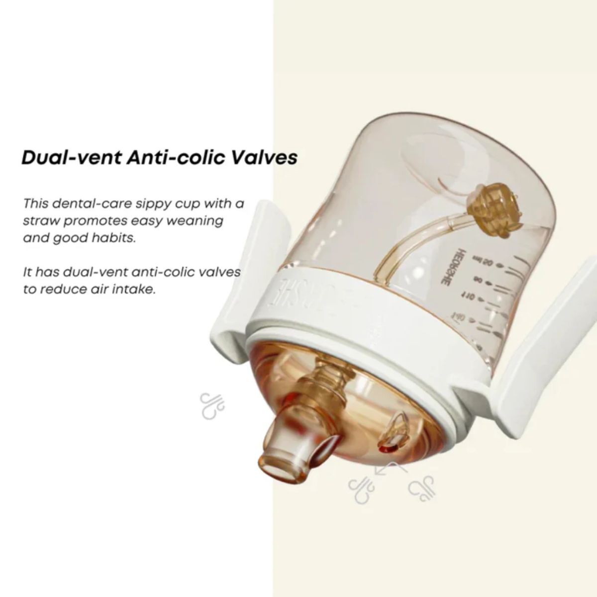 Copo de Treinamento Infantil com Canudo HEORSHE 210ML 6M+ White