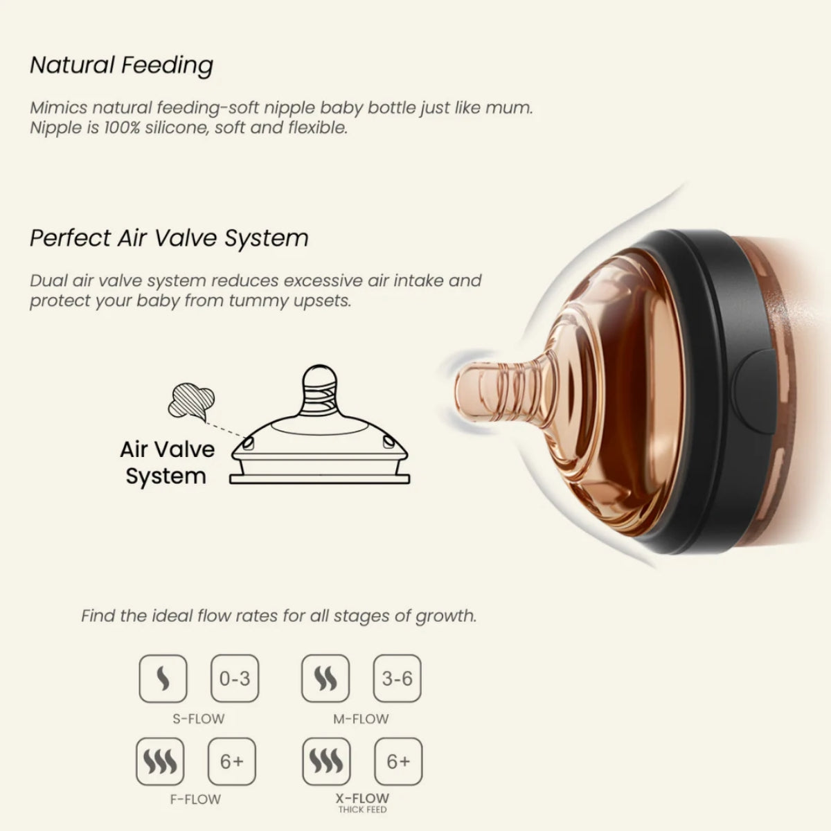 Mamadeira Heorshe de Pescoço Ultra Largo 160 ml – Cinza