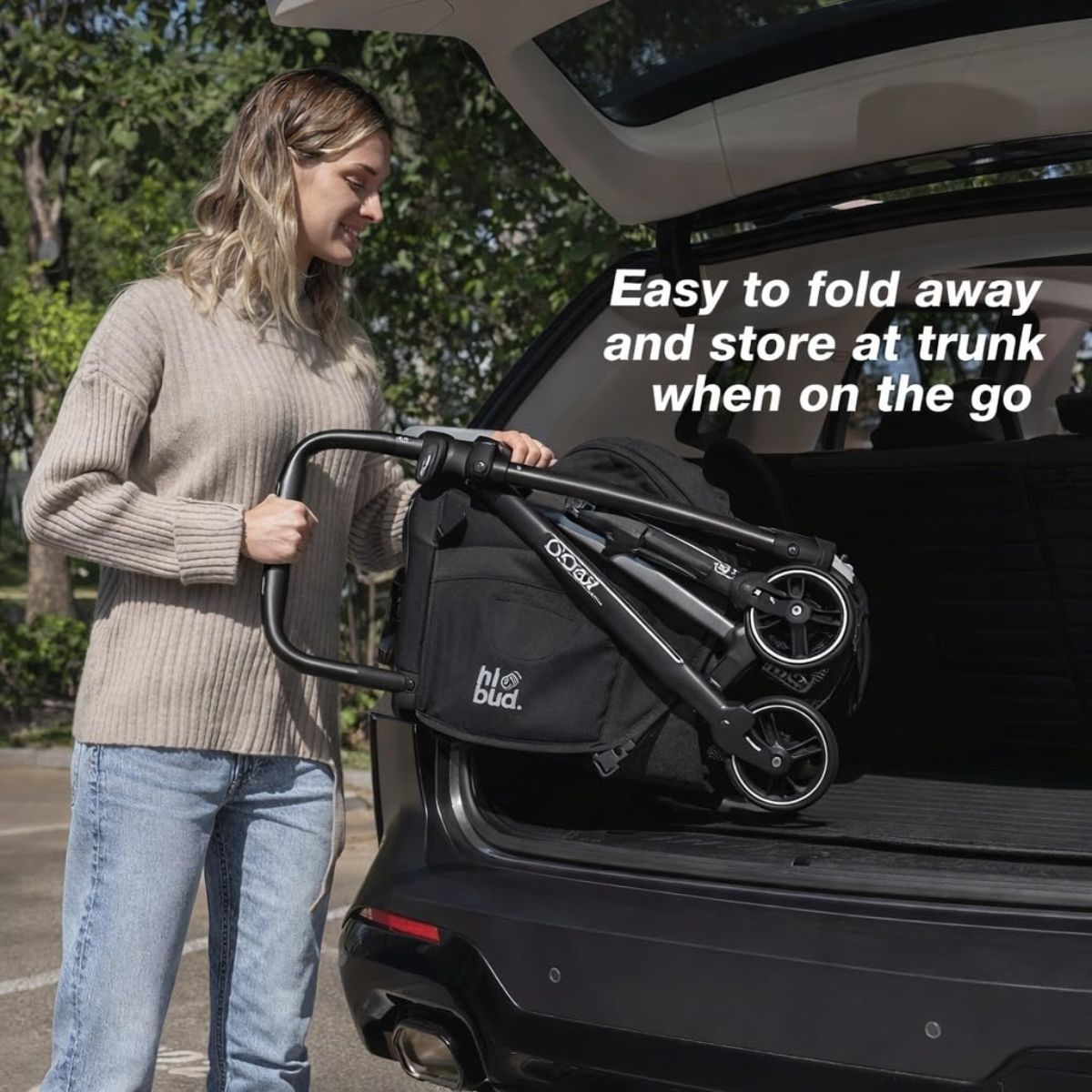 HIBUD FLOW Ultra-Compact Travel Stroller - Grey on Luna Baby Store Miami