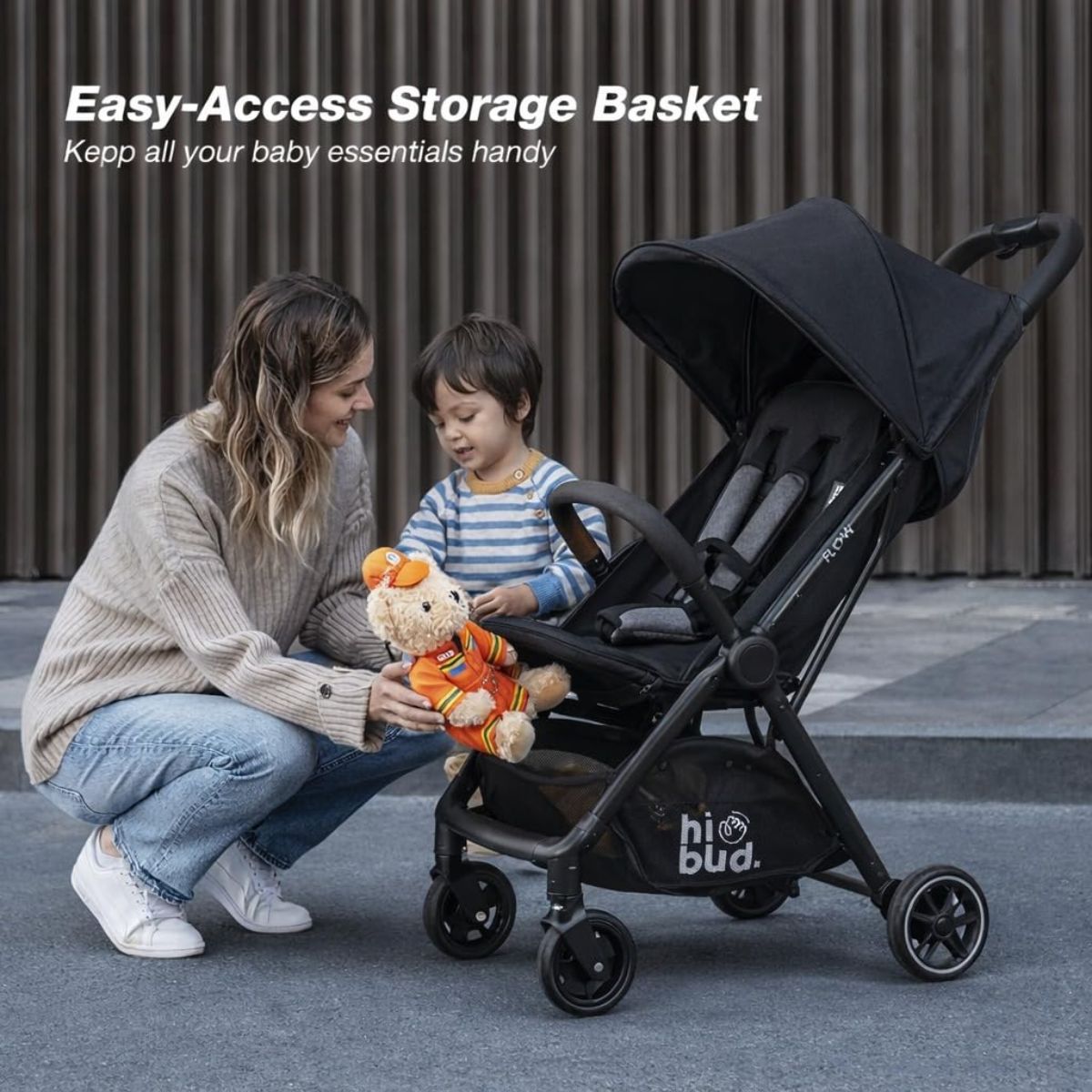 HIBUD FLOW Ultra-Compact Travel Stroller - Grey