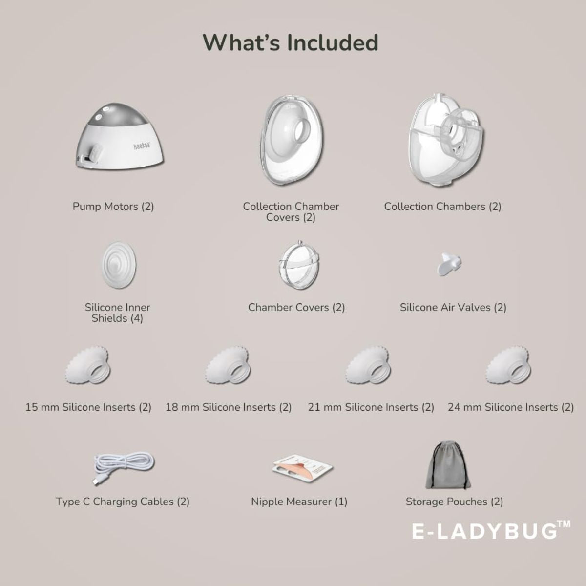 Bomba Extratora de Leite Elétrica Dupla Haakaa E-Ladybug

