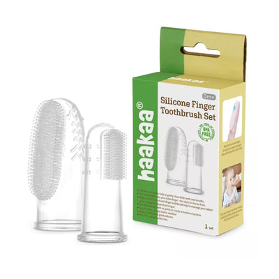Kit Escova Dedeira De Silicone Para Bebês Haakaa 2 Unidades