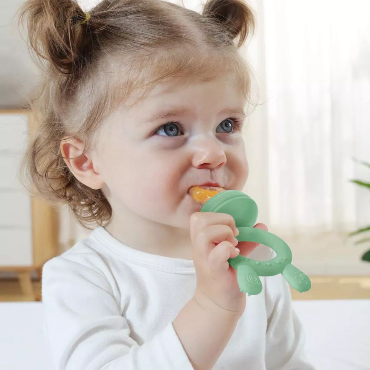 Alimentador Infantil de Silicone + Bandeja Haakaa Freeze-N-Feed Mini Blush