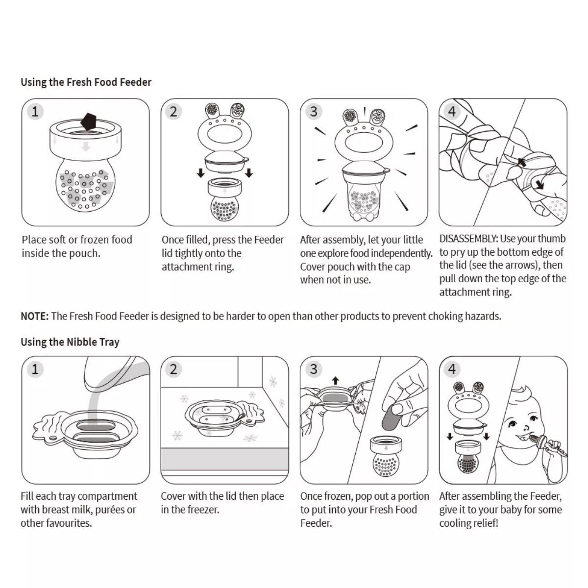 Alimentador Infantil de Silicone + Bandeja Haakaa Freeze-N-Feed Mini Blush