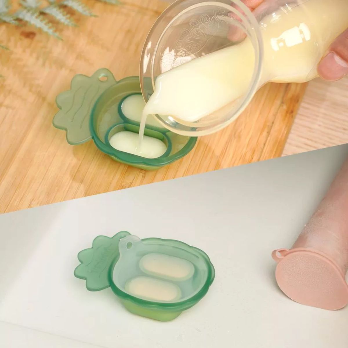 Alimentador Infantil de Silicone + Bandeja Haakaa Freeze-N-Feed Mini Blush