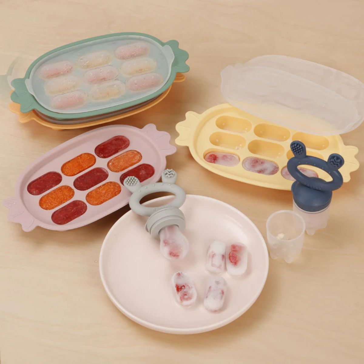 Bandeja de Silicone Para Congelar Alimento Infantil Haakaa Blush