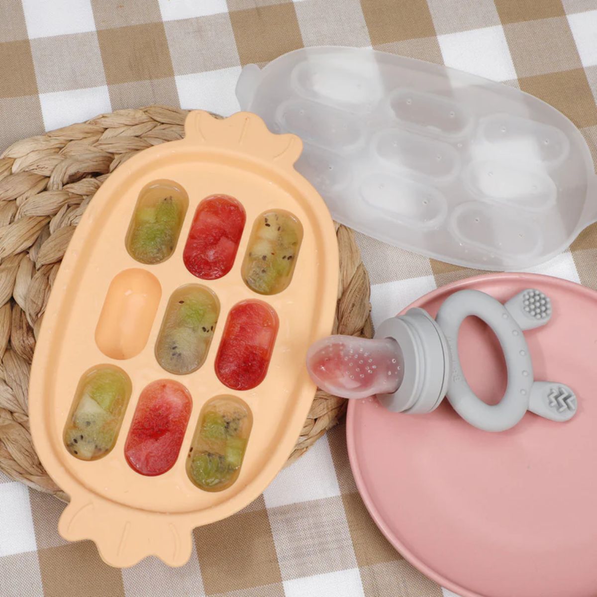 Bandeja de Silicone Para Congelar Alimento Infantil Haakaa Blush on Luna Baby Store Miami
