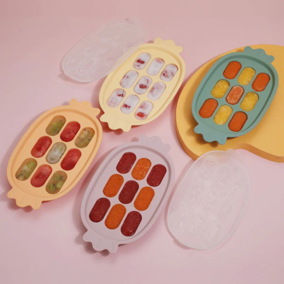 Bandeja de Silicone Para Congelar Alimento Infantil Haakaa Blush on Luna Baby Store Miami