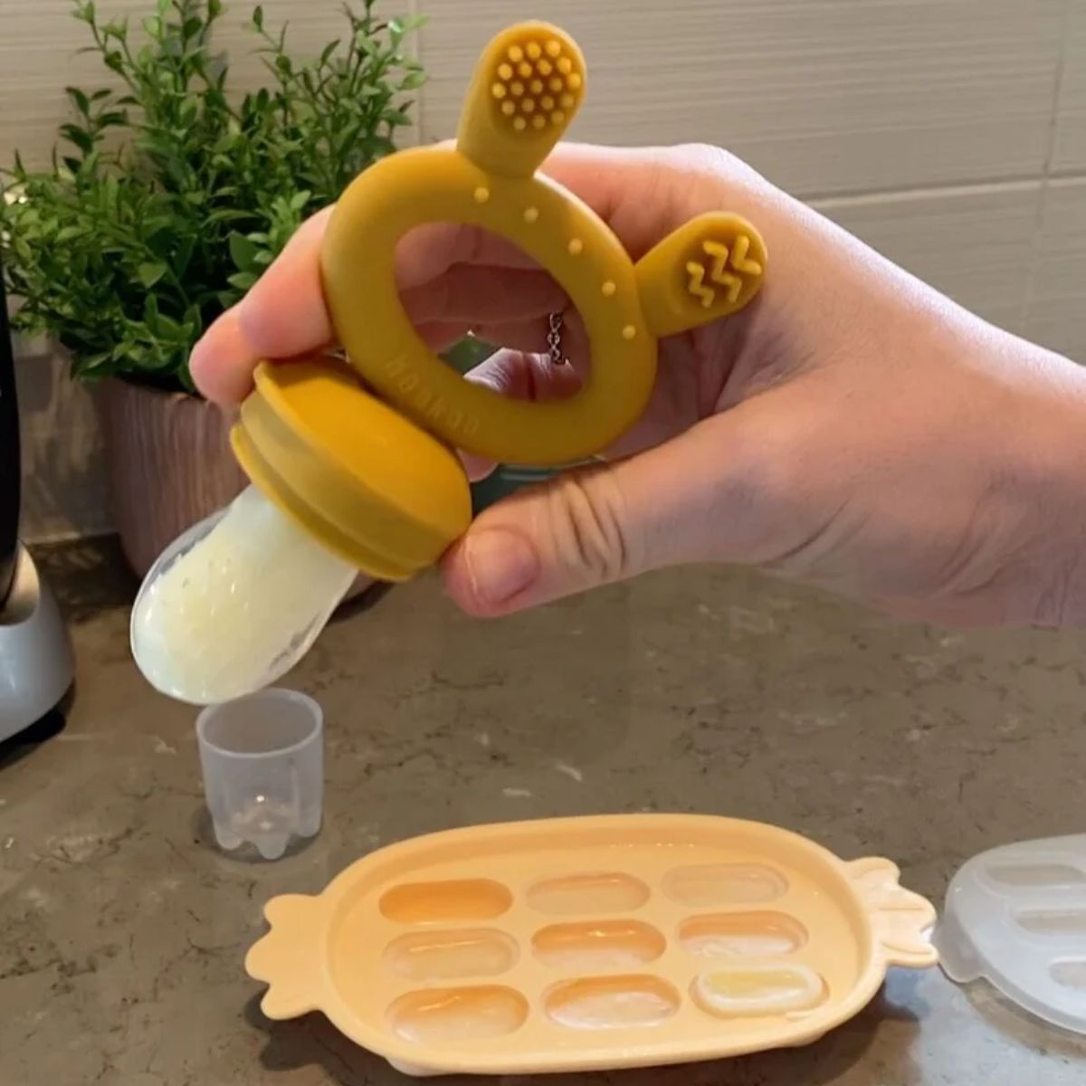 Bandeja de Silicone Para Congelar Alimento Infantil Haakaa Verde