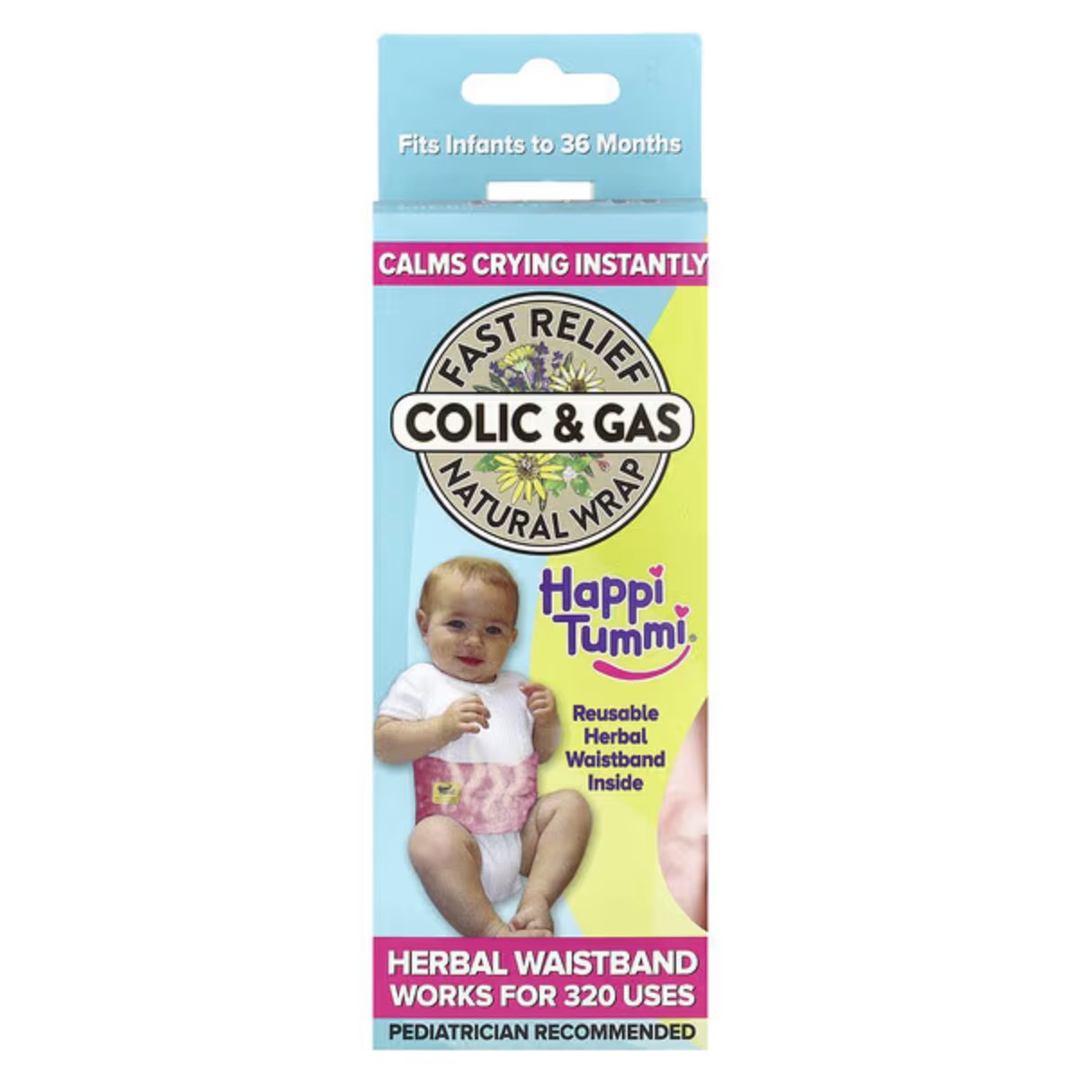 Cinta Térmica Para Alívio das Cólicas e Gases dos Bebês Happi Tummi Rosa