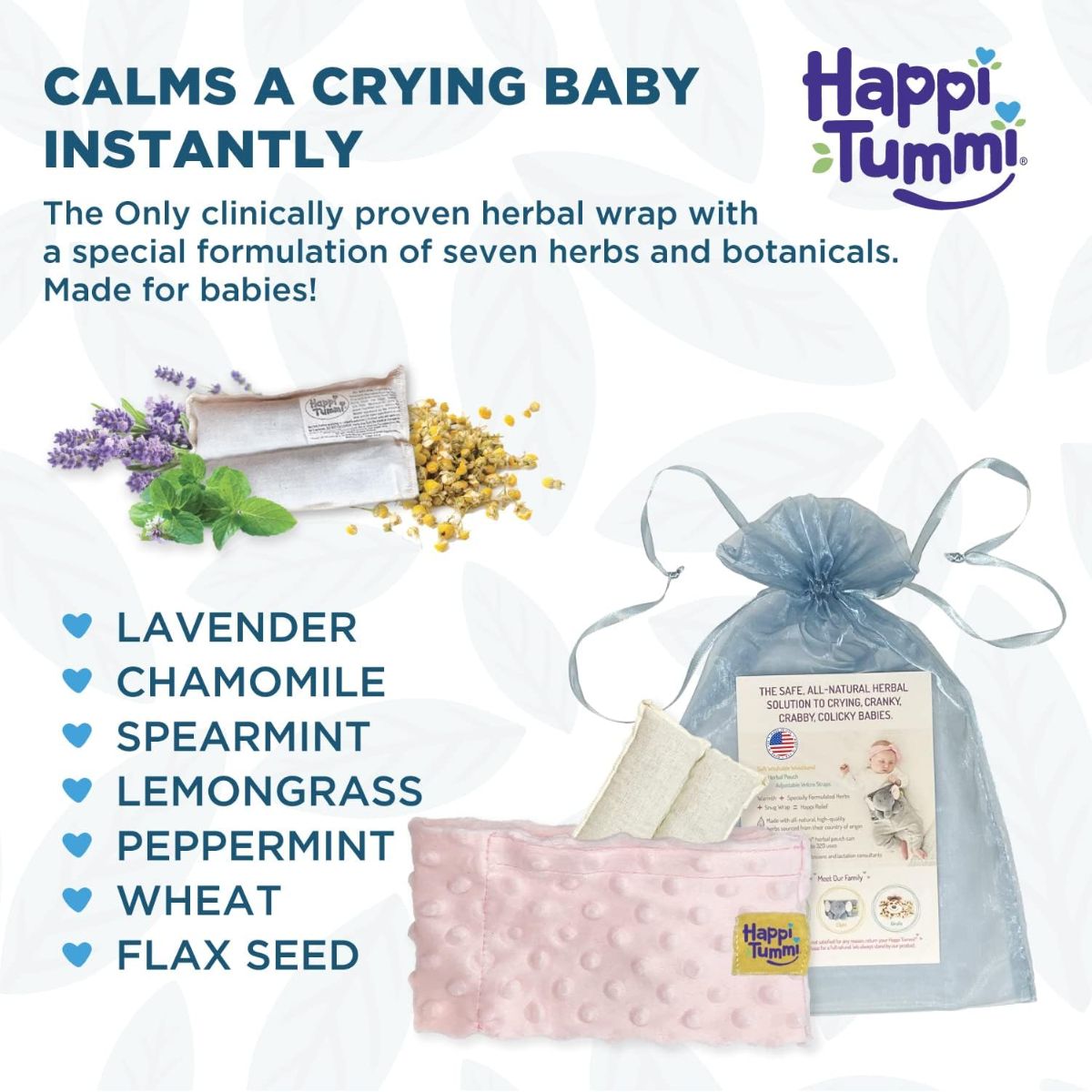 Cinta Térmica Para Alívio das Cólicas e Gases dos Bebês Happi Tummi Rosa on Luna Baby Store Miami
