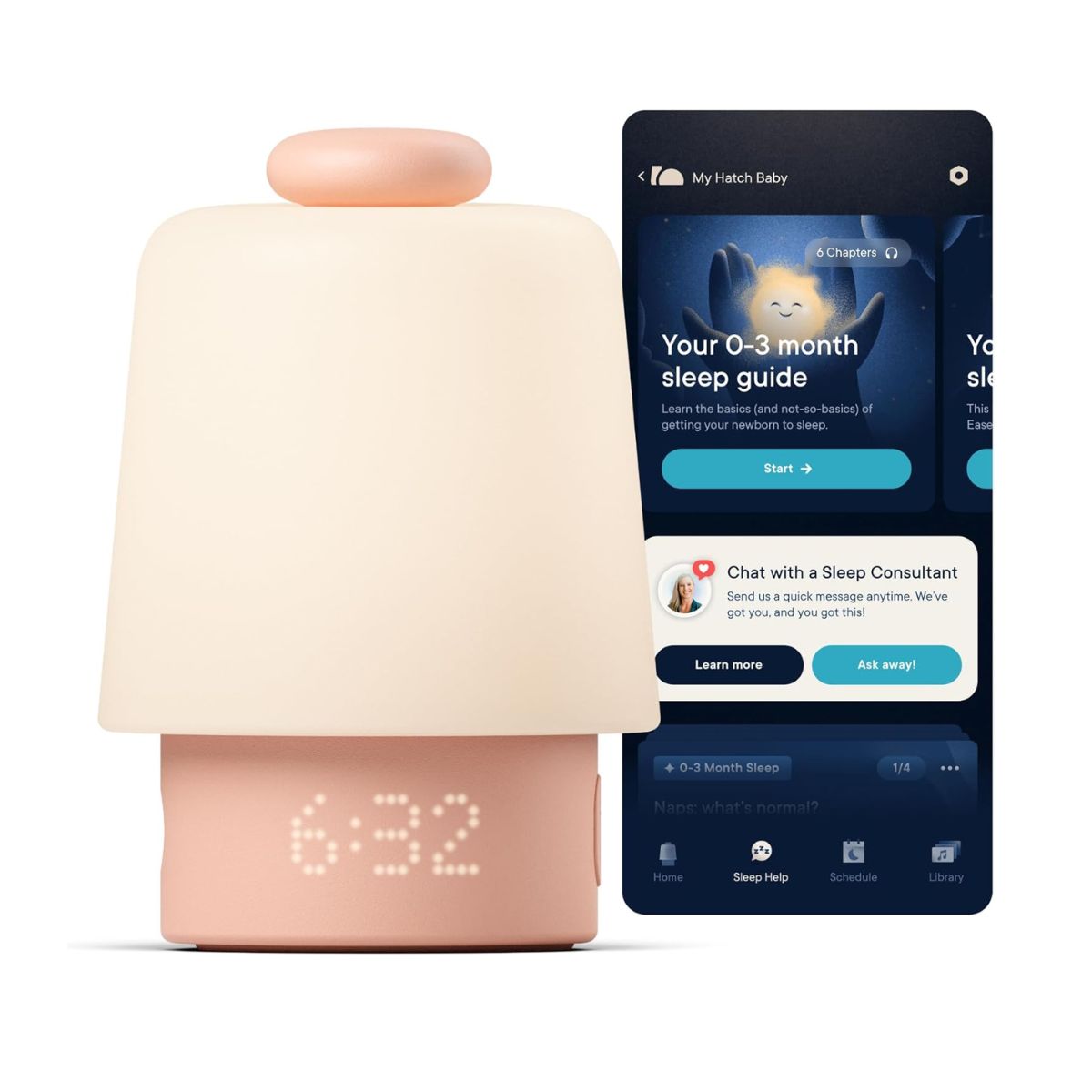 Ruído Branco Infantil Hatch Rest Baby Peach on Luna Baby Store Miami