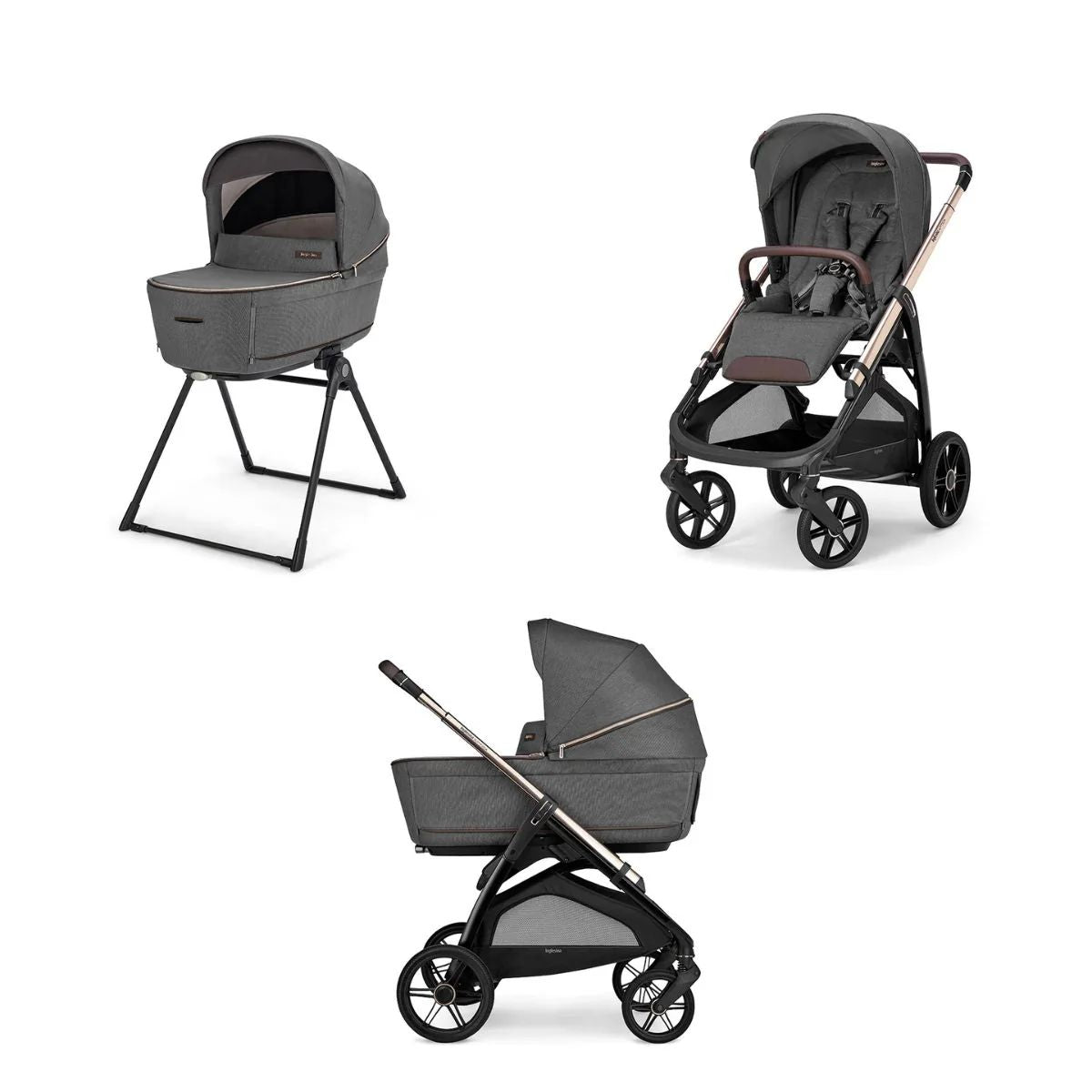 Inglesina Aptica Stroller & Bassinet + Stand - Velvet Grey on Luna Baby Store Miami