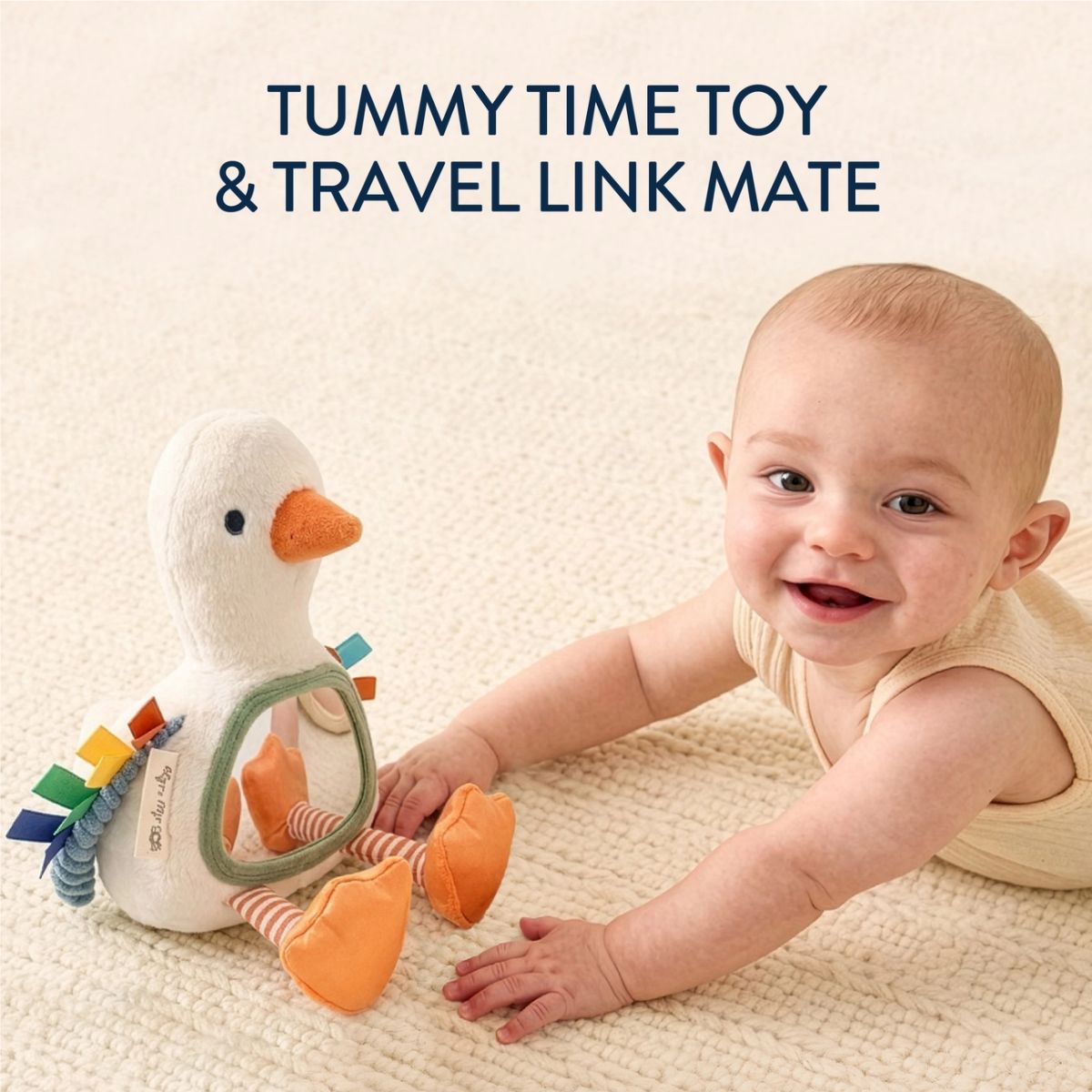 Itzy Bitzy Mirror Sensory Tummy Time Mirror - Gracie the Goose on Luna Baby Store Miami