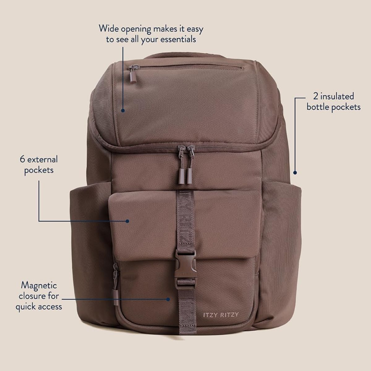 Mochila Maternidade Itzy Ritzy Belong Bucket Mocha