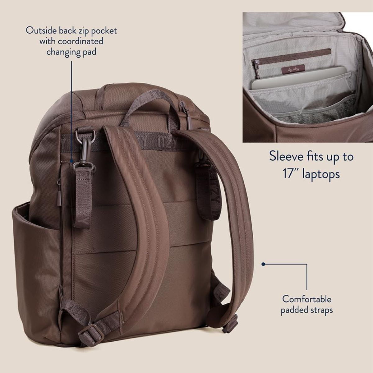 Mochila Maternidade Itzy Ritzy Belong Bucket Mocha