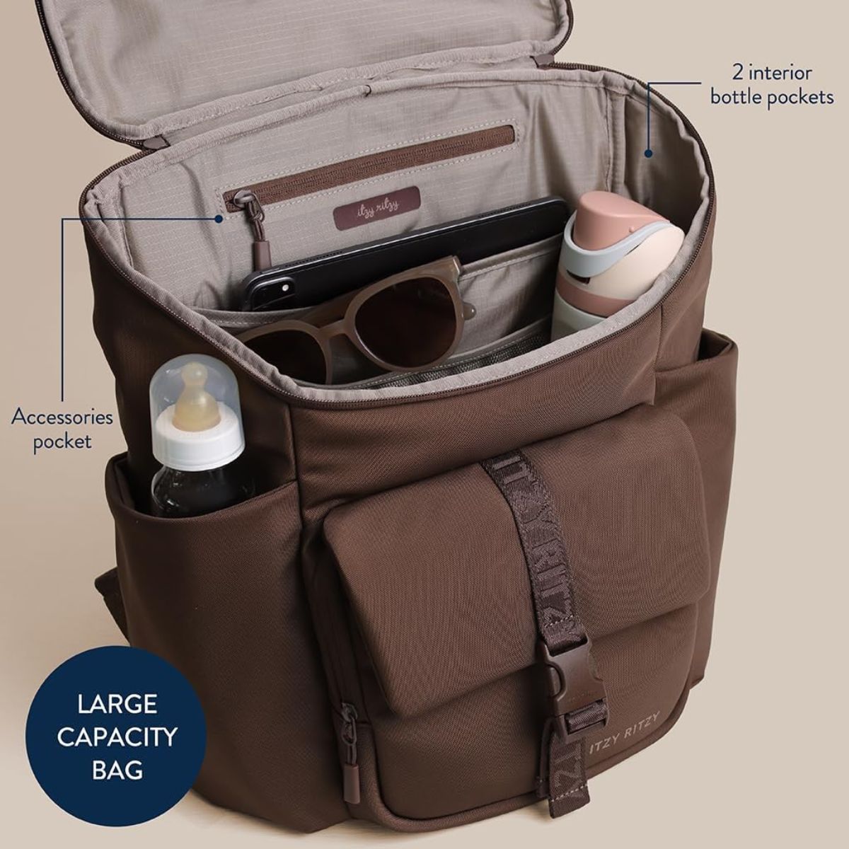 Mochila Maternidade Itzy Ritzy Belong Bucket Mocha