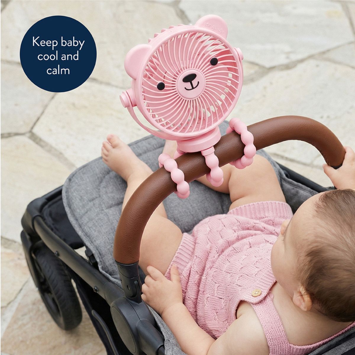 Itzy Ritzy Breeze 3-Speed Stroller Fan - Pink