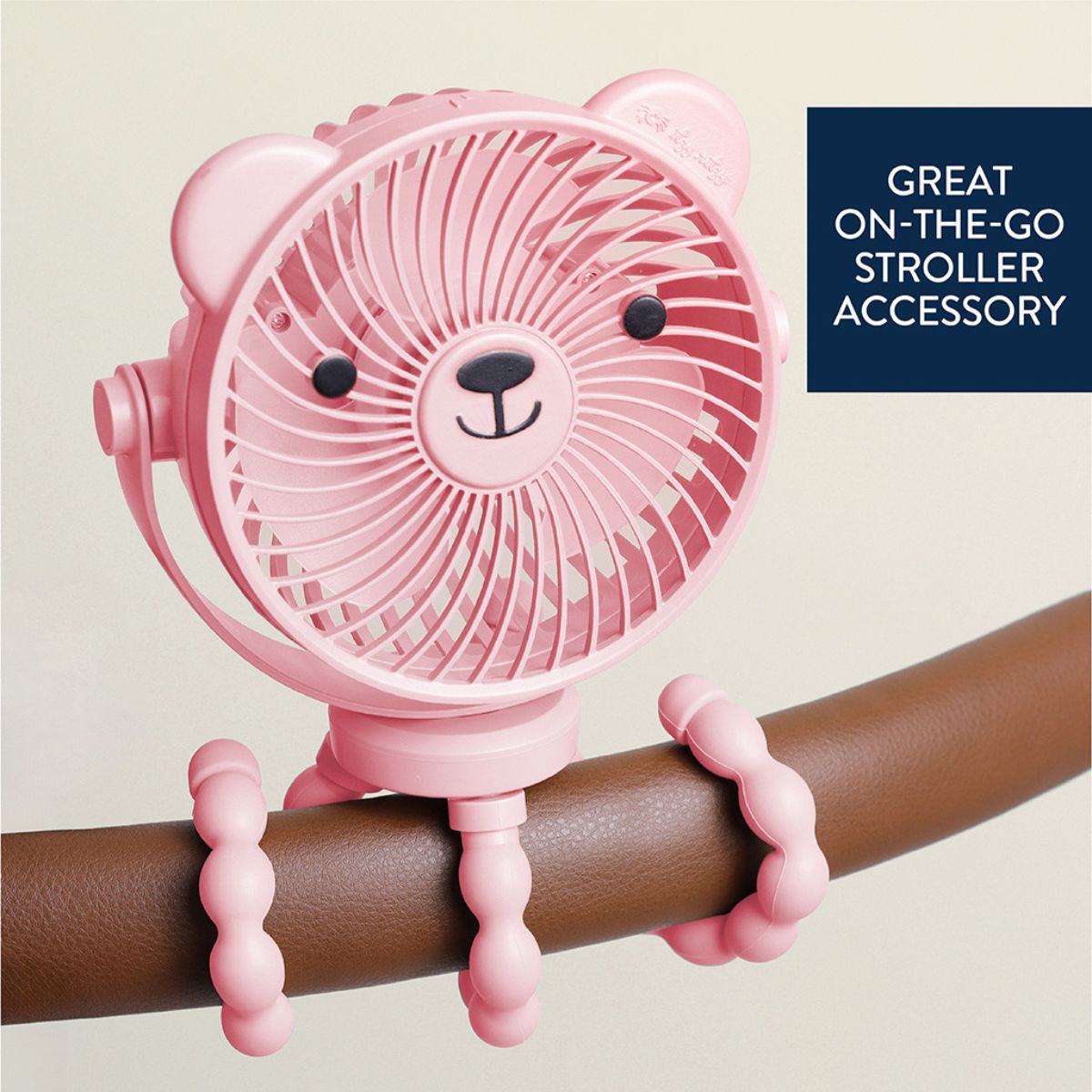 Itzy Ritzy Breeze 3-Speed Stroller Fan - Pink on Luna Baby Store Miami