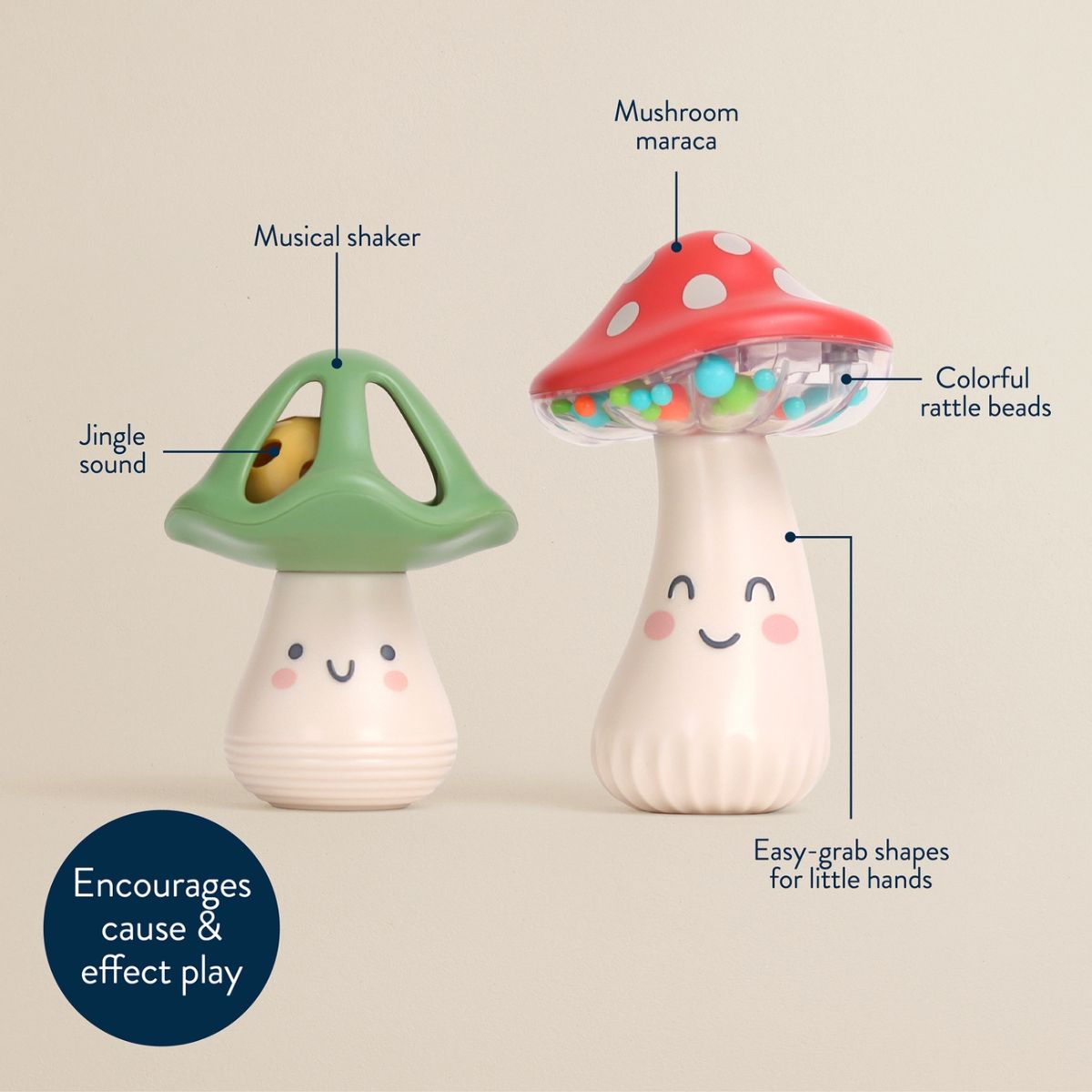 Chocalho Musical Itzy Ritzy Itzy Mini Maracas Mushroom - 2 Peças