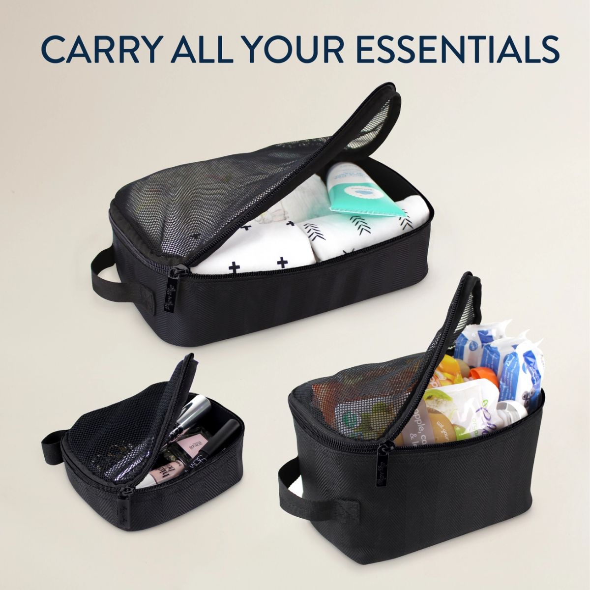 Kit Com 3 Necessaires Itzy Ritzy Pack Like A Boss Matte Black