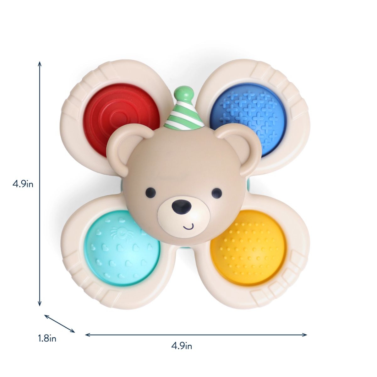 Itzy Ritzy Pop & Whirl Fidget Spinner Travel & Bath Toy - Circus