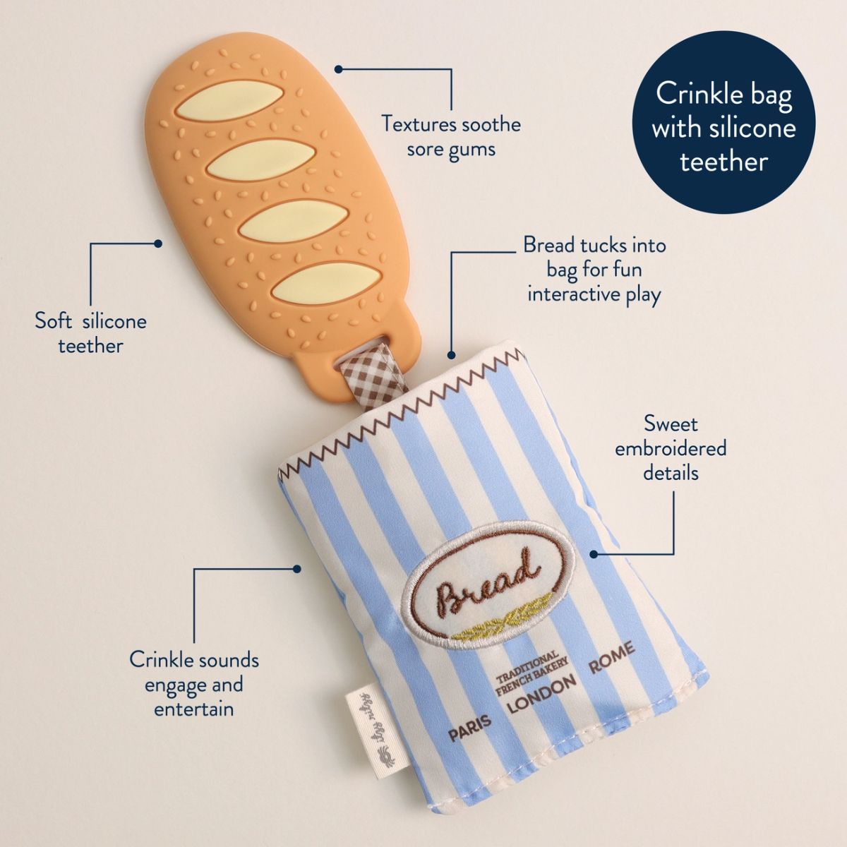 Itzy Ritzy Teensy Crinkle Teether on Luna Baby Store Miami
