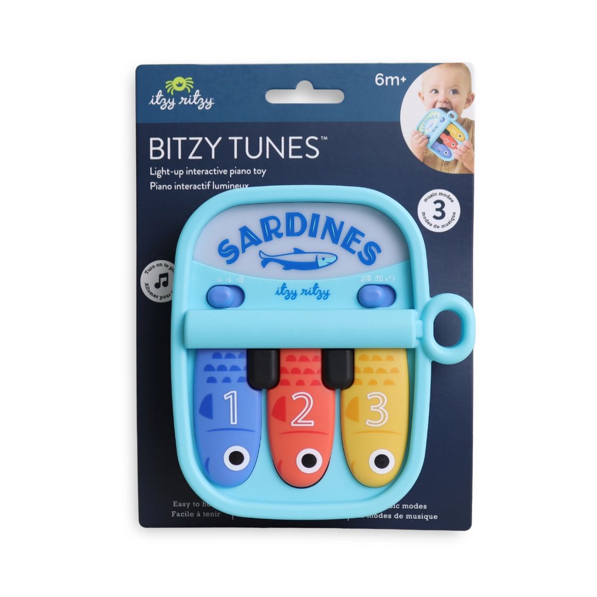 Itzy Ritzy Bitzy Tunes Sardines Baby Piano Toy on Luna Baby Store Miami