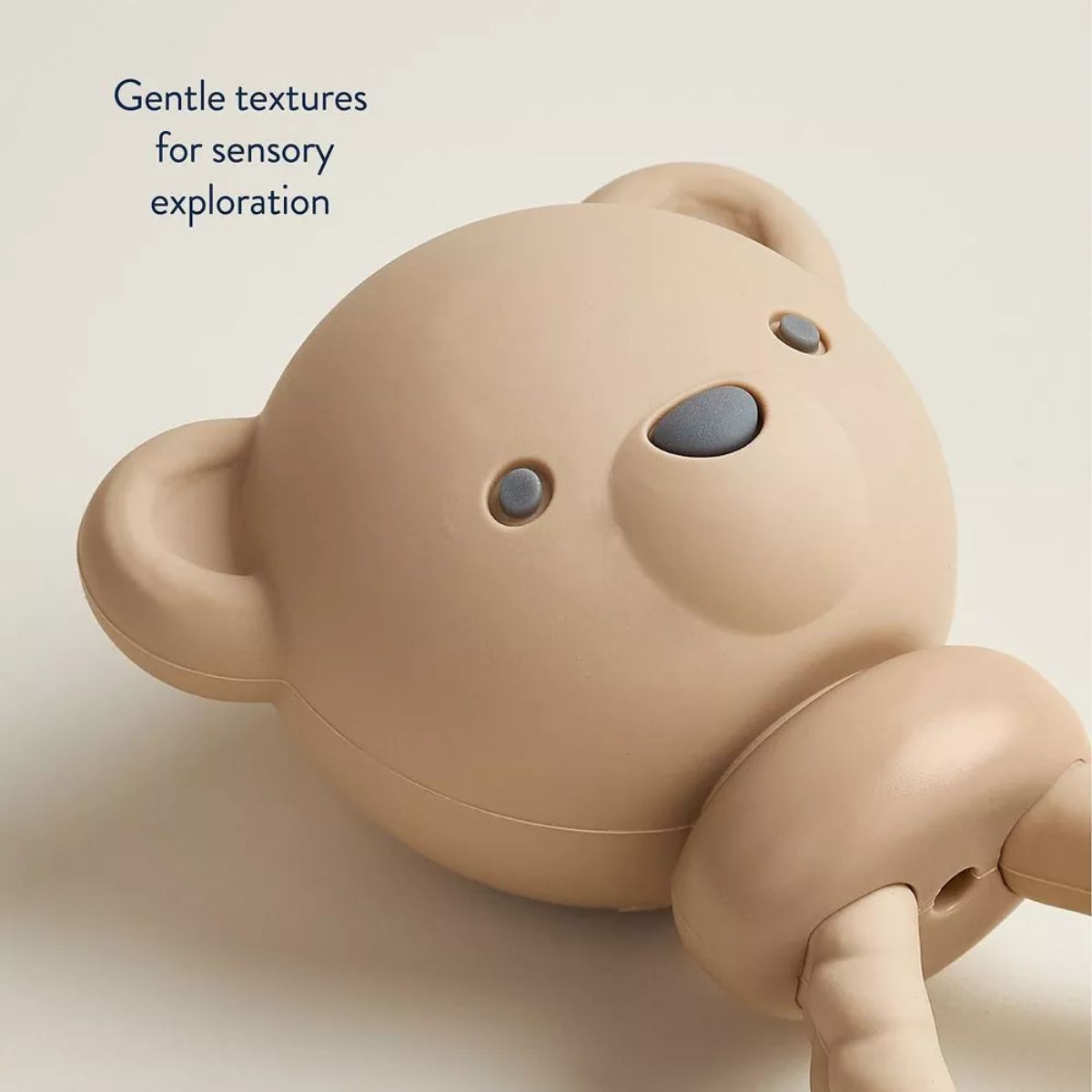 Itzy Ritzy Shake and Smile Silicone Baby Teether - Tan Bear on Luna Baby Store Miami