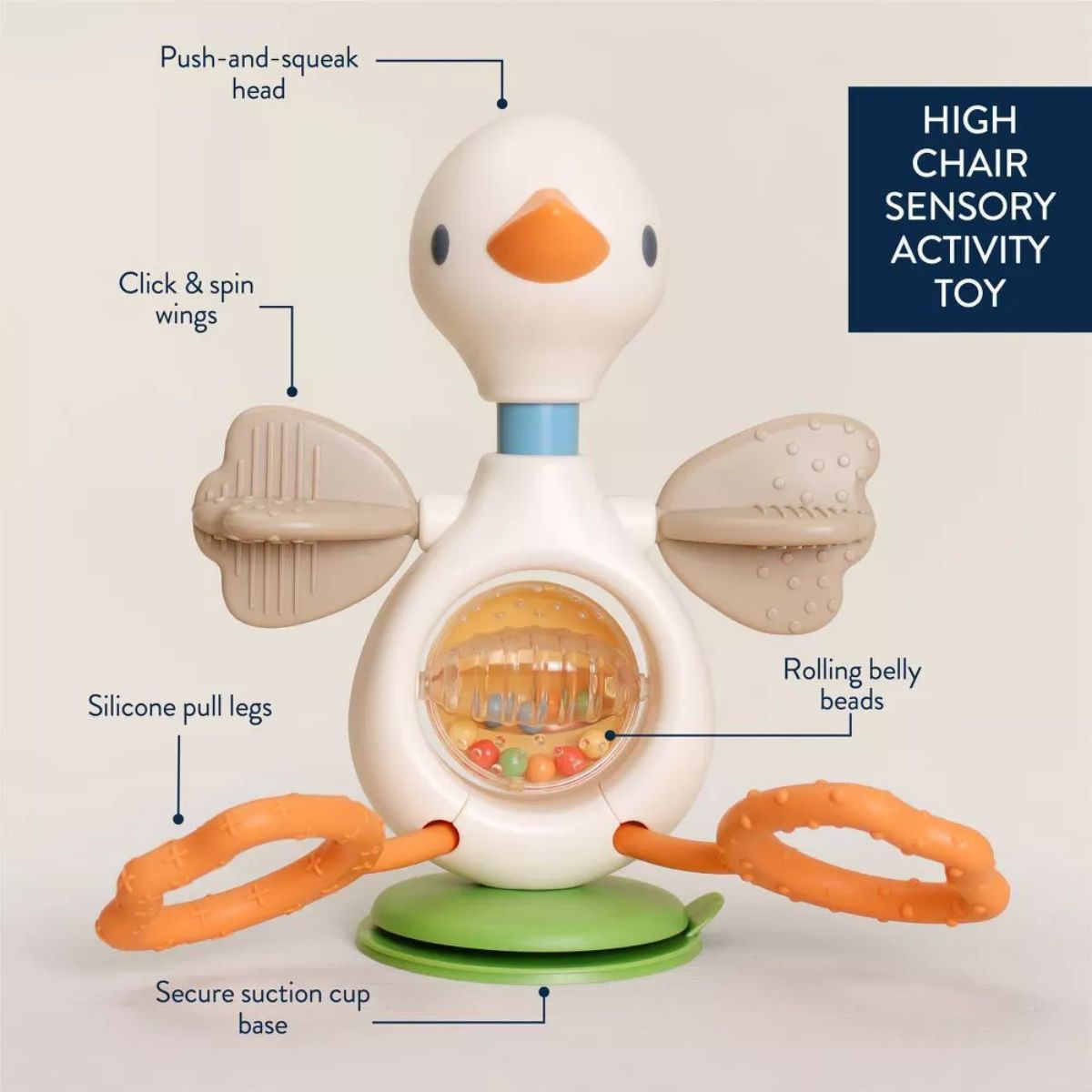 Itzy Twist & Bop - High Chair Sensory Toy Goose on Luna Baby Store Miami