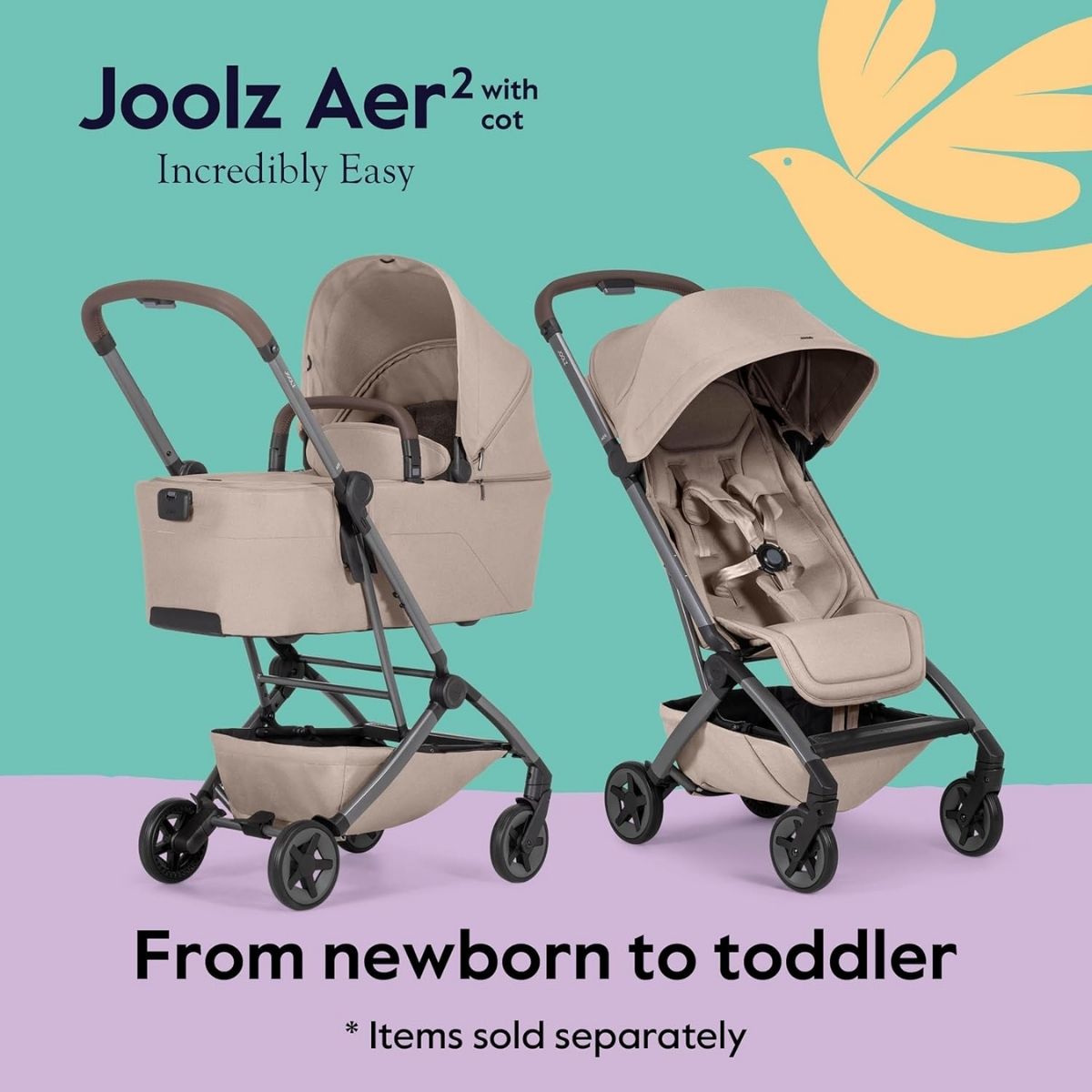 Joolz Aer² Cot - Sage Green